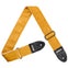 AMUMU Embossed Leaf Yellow Guitar Strap – Yellow Vegan Leather with Double-Layer Vegan Leather Ends VG01EB-YL-V
